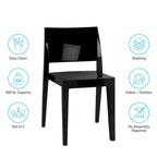 WRGHOME Modern Stacking Patio Dining Side Chair Indoor/Outdoor (Set of 2) - 31.10 H X 19.29 W X 19.68 D