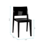 WRGHOME Modern Stacking Patio Dining Side Chair Indoor/Outdoor (Set of 2) - 31.10 H X 19.29 W X 19.68 D