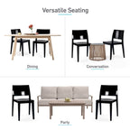 WRGHOME Modern Stacking Patio Dining Side Chair Indoor/Outdoor (Set of 2) - 31.10 H X 19.29 W X 19.68 D