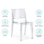 WRGHOME Modern Stacking Patio Dining Side Chair Indoor/Outdoor (Set of 2) - 31.10 H X 19.29 W X 19.68 D