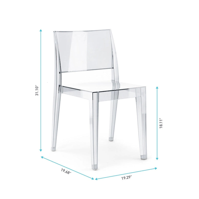 WRGHOME Modern Stacking Patio Dining Side Chair Indoor/Outdoor (Set of 2) - 31.10 H X 19.29 W X 19.68 D