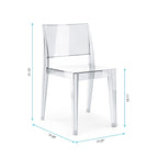 WRGHOME Modern Stacking Patio Dining Side Chair Indoor/Outdoor (Set of 2) - 31.10 H X 19.29 W X 19.68 D