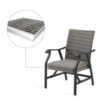Outdoor Patio Wicker Furniture Dining Set with Arm Chairs and Table