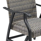 Outdoor Patio Wicker Furniture Dining Set with Arm Chairs and Table