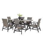 Outdoor Patio Wicker Furniture Dining Set with Arm Chairs and Table