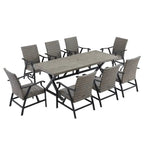 Outdoor Patio Wicker Furniture Dining Set with Arm Chairs and Table