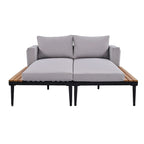 Outdoor Patio Daybed with Acacia Wood Side Spaces