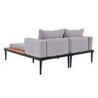 Outdoor Patio Daybed with Acacia Wood Side Spaces