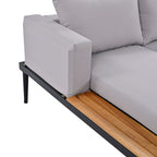 Outdoor Patio Daybed with Acacia Wood Side Spaces