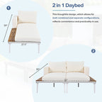 Outdoor Patio Daybed with Acacia Wood Side Spaces