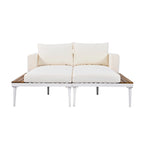 Outdoor Patio Daybed with Acacia Wood Side Spaces