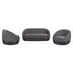 Willow 3-Piece Upholstered Rope Woven Patio Deep Seating Conversation Set