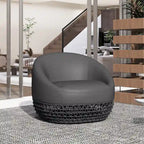 Willow 3-Piece Upholstered Rope Woven Patio Deep Seating Conversation Set