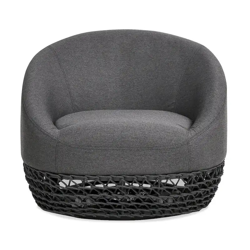 Willow 3-Piece Upholstered Rope Woven Patio Deep Seating Conversation Set