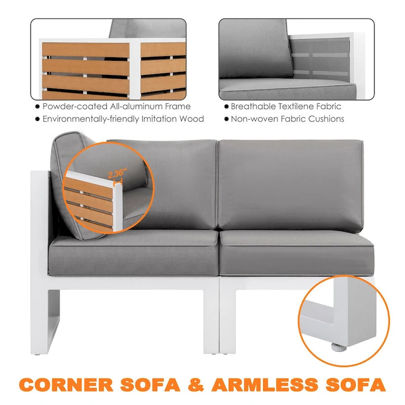 Outdoor Sofa Set, Tables, Outdoor Aluminum Sofa Set