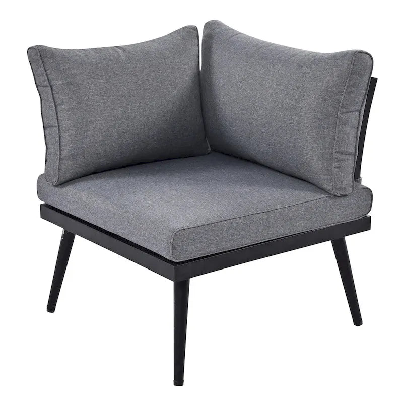 Grey Acacia Wood Outdoor Sectional Sofa Set