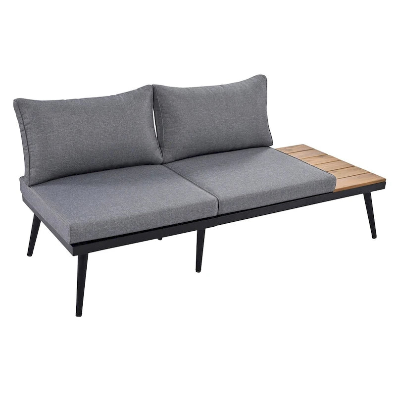 Grey Acacia Wood Outdoor Sectional Sofa Set