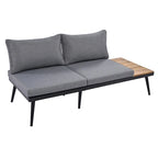 Grey Acacia Wood Outdoor Sectional Sofa Set