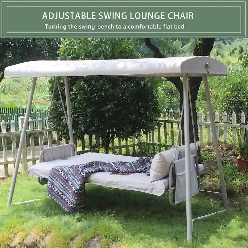 Outdoor Swing Bed with Canopy