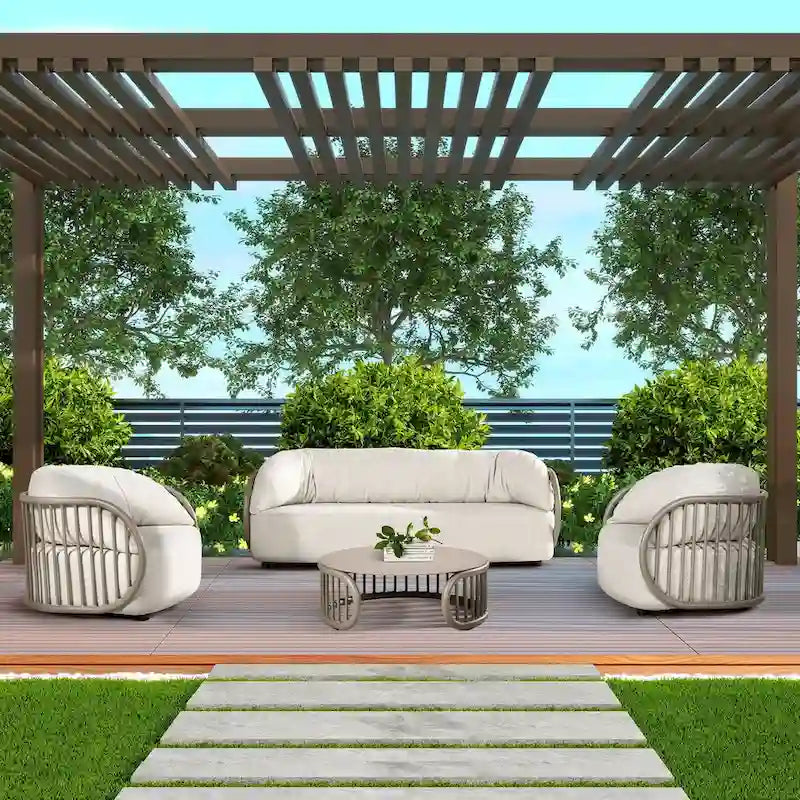 Harper 34.5 Aluminum Patio Round Coffee Table