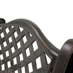 Set of 2 Cast Aluminum Stationary Dining Chairs