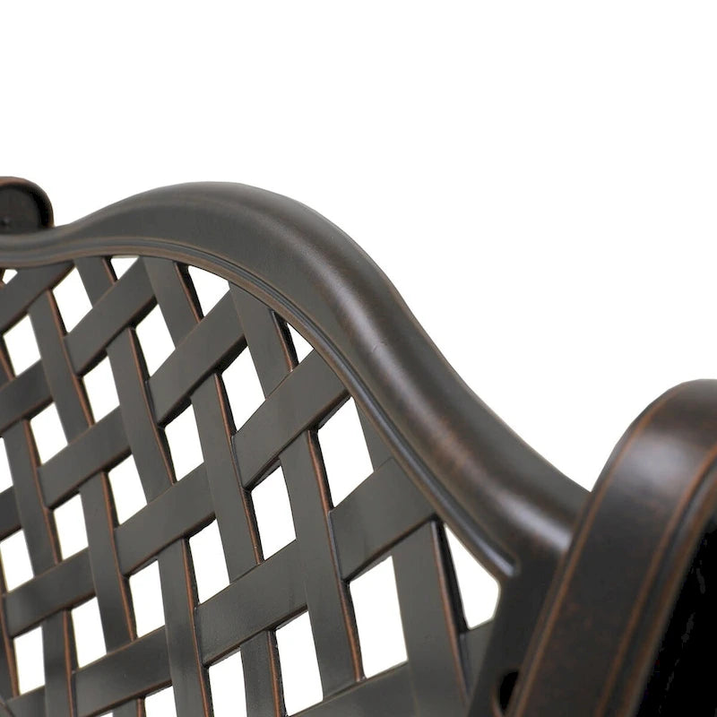 Set of 2 Cast Aluminum Stationary Dining Chairs