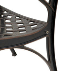 Set of 2 Cast Aluminum Stationary Dining Chairs