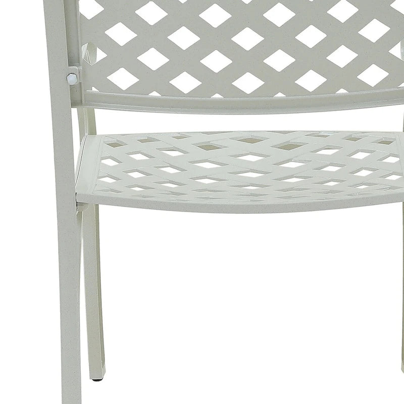 Set of 2 Cast Aluminum Stationary Dining Chairs
