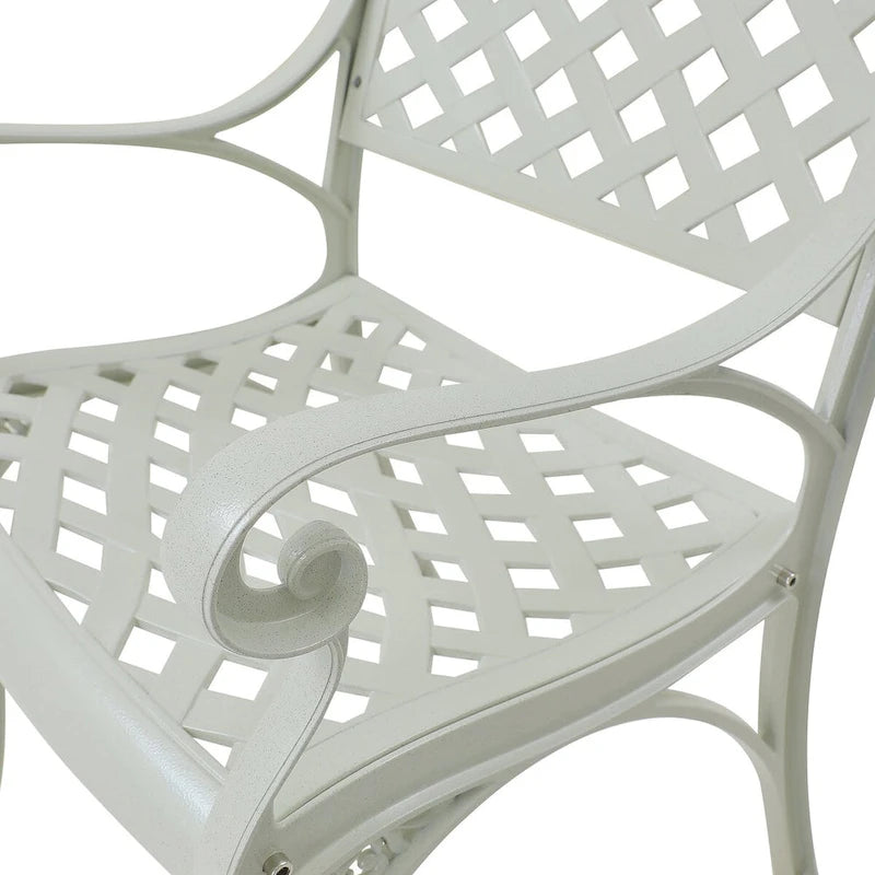 Set of 2 Cast Aluminum Stationary Dining Chairs