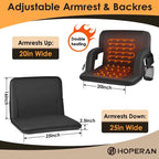 25 Inch Heated Stadium Seats for Bleachers Portable Bleacher Seat Foldable Stadium Chair