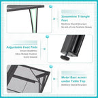 AECOJOY Outdoor Patio Square Dining Table for 4 with 1.6 Umbrella Hole