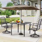 AECOJOY Outdoor Patio Square Dining Table for 4 with 1.6 Umbrella Hole