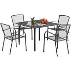 AECOJOY Outdoor Patio Square Dining Table for 4 with 1.6 Umbrella Hole