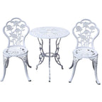 Outdoor Furniture Bistro Set with Rose Pattern Table Chairs