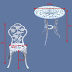 Outdoor Furniture Bistro Set with Rose Pattern Table Chairs