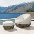 Willow 35.5 Woven Patio Outdoor Armchair with Ottoman