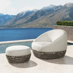 Willow 35.5 Woven Patio Outdoor Armchair with Ottoman