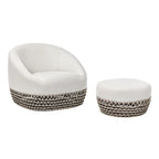 Willow 35.5 Woven Patio Outdoor Armchair with Ottoman