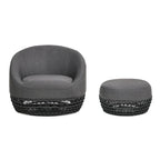 Willow 35.5 Woven Patio Outdoor Armchair with Ottoman