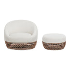 Willow 35.5 Woven Patio Outdoor Armchair with Ottoman