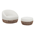 Willow 35.5 Woven Patio Outdoor Armchair with Ottoman