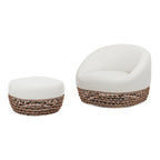 Willow 35.5 Woven Patio Outdoor Armchair with Ottoman