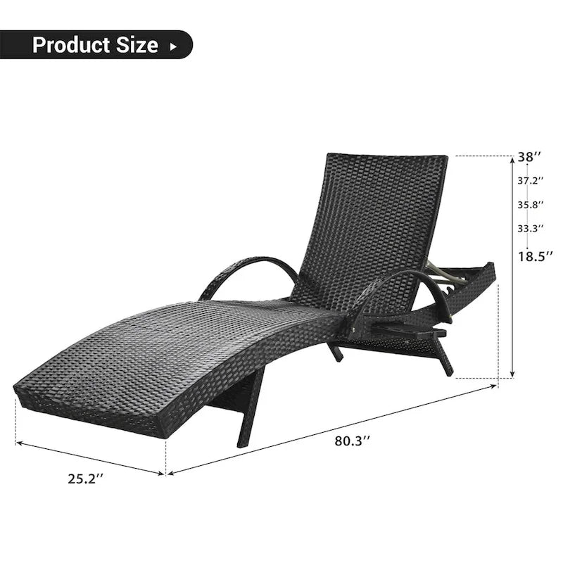 80 Outdoor Wicker Chaise Lounge Chairs Set of 2