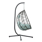 Egg Chair with Stand Indoor Outdoor Swing Chair Patio Wicker Hanging Egg Chair Hanging Basket Chair with Stand