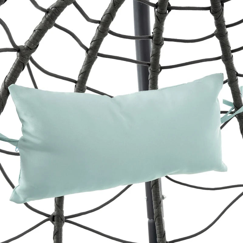 Egg Chair with Stand Indoor Outdoor Swing Chair Patio Wicker Hanging Egg Chair Hanging Basket Chair with Stand