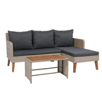 3 Piece Patio Sectional Wicker Rattan Outdoor Furniture Sofa Set