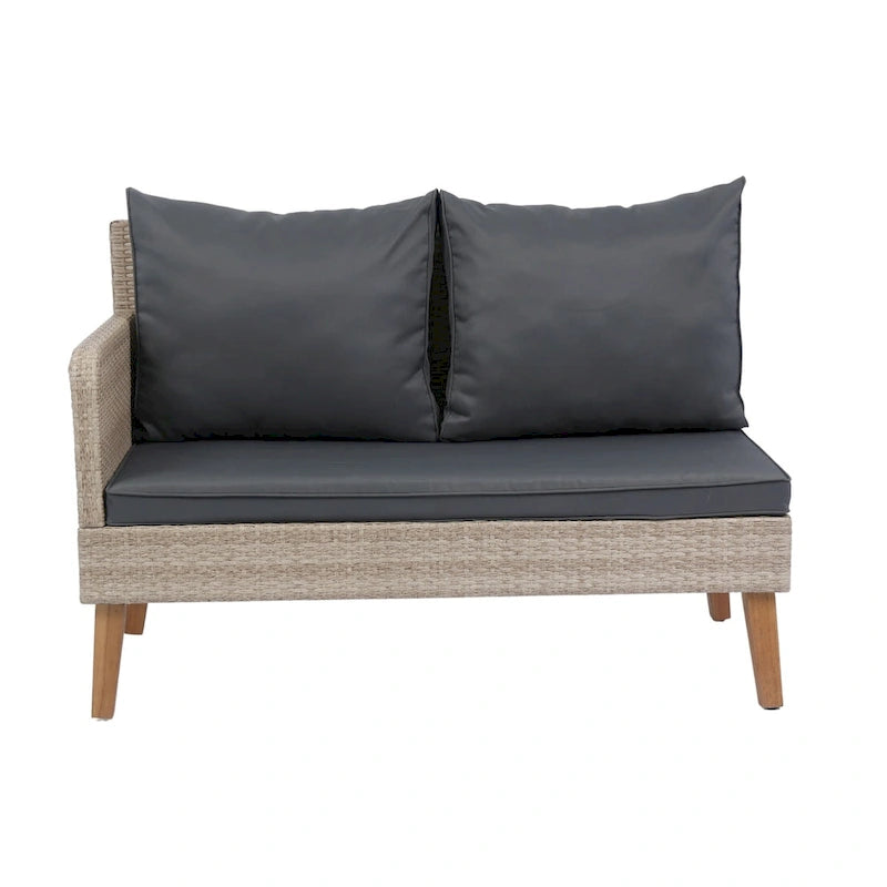 3 Piece Patio Sectional Wicker Rattan Outdoor Furniture Sofa Set