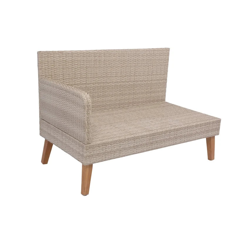 3 Piece Patio Sectional Wicker Rattan Outdoor Furniture Sofa Set