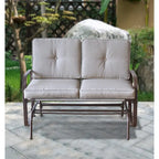 Tolentino 2-Person Brown Outdoor Loveseat Glider