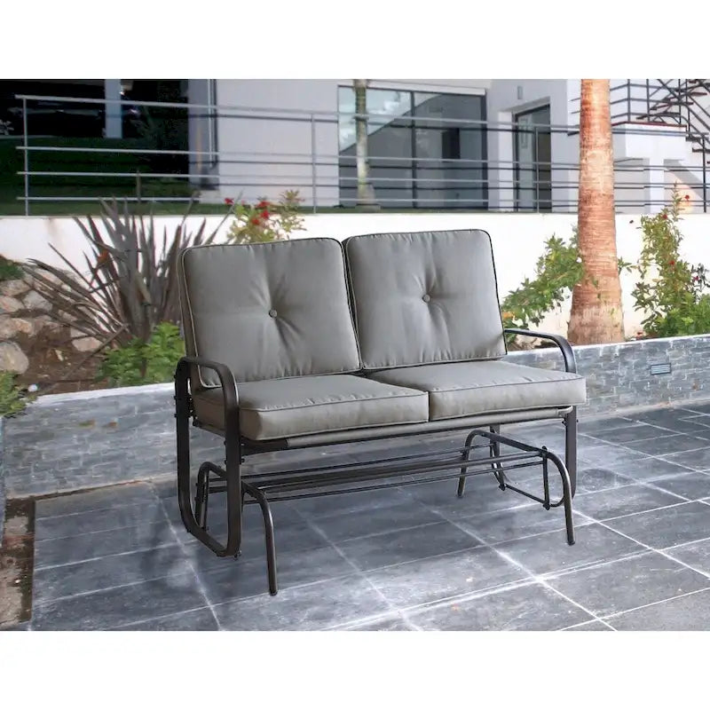 Tolentino 2-Person Brown Outdoor Loveseat Glider